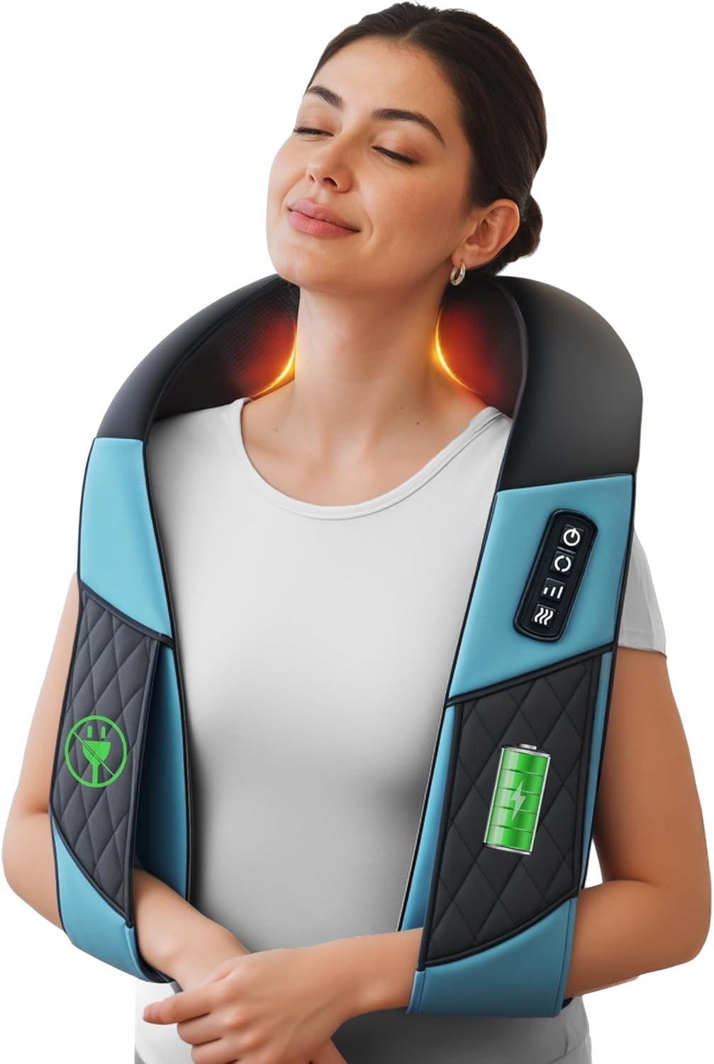 Comfier cordless 3D neck massager with heat portable
